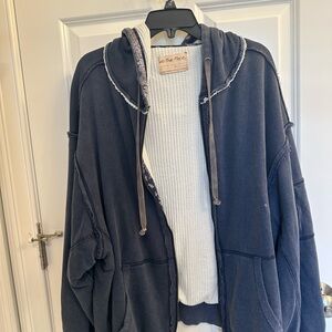 Free people by you side oversized lined hoodie color starless skies